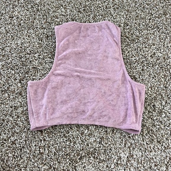 Lilac, terry cloth Revolve crop top - Picture 5 of 6